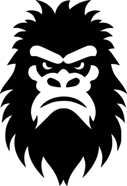 stock vector Bigfoot - black and white isolated icon - vector illustration