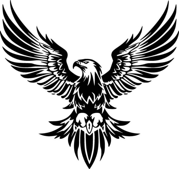 Eagle - minimalist and flat logo - vector illustration