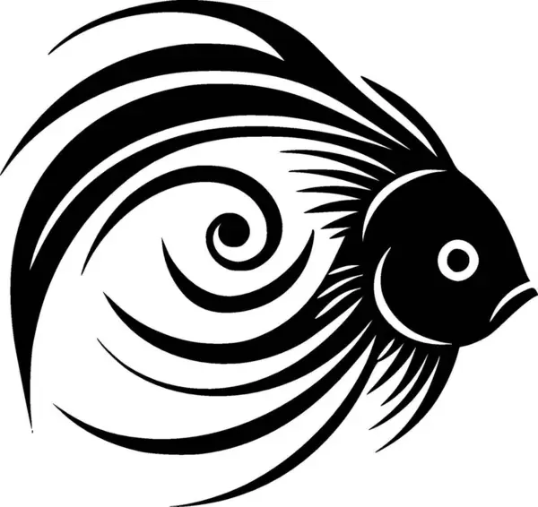 stock vector Fish - black and white isolated icon - vector illustration