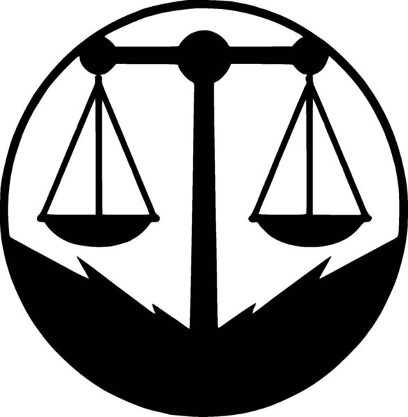 Justice - minimalist and flat logo - vector illustration