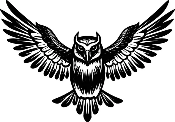 Κουκουβάγια Μινιμαλιστικό Και Επίπεδο Λογότυπο Διανυσματική Απεικόνιση — Διανυσματικό Αρχείο