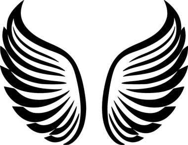 Angel wings - minimalist and simple silhouette - vector illustration clipart
