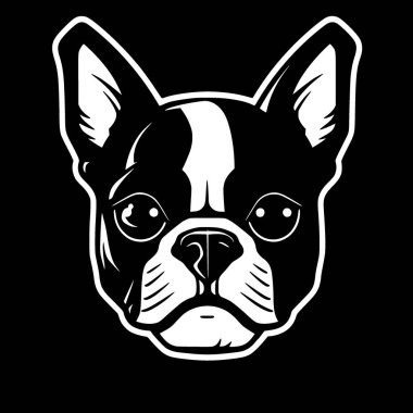 Boston Terrier - minimalist ve basit siluet - vektör çizimi