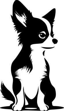 Chihuahua - black and white isolated icon - vector illustration clipart