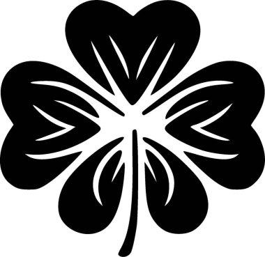 Clover - black and white isolated icon - vector illustration clipart