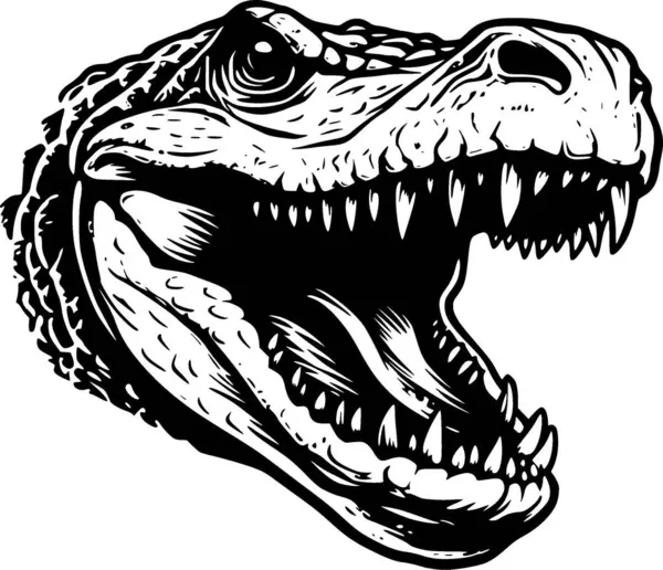 Крокодил Минималистский Плоский Логотип Векторная Иллюстрация — стоковый вектор