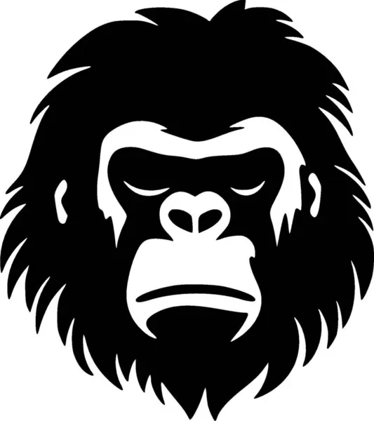 Gorilla Sort Hvid Vektor Illustration – Stock-vektor