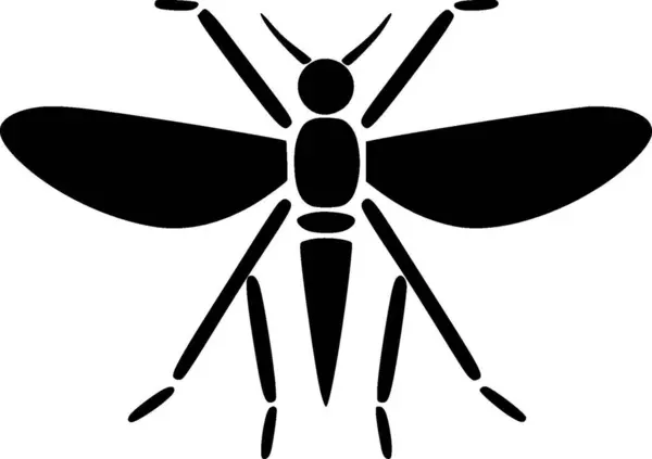 Mosquito Минималистский Плоский Логотип Векторная Иллюстрация — стоковый вектор