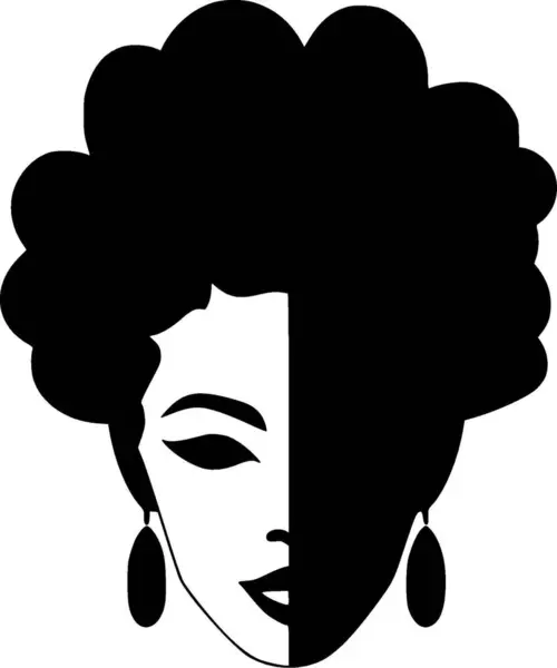 Черная Женщина Векторный Логотип Высокого Качества Векторная Иллюстрация Идеально Подходит — стоковый вектор