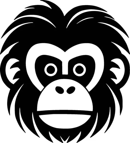 Πίθηκος Μινιμαλιστικό Και Επίπεδο Λογότυπο Διανυσματική Απεικόνιση — Διανυσματικό Αρχείο