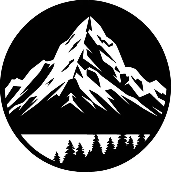 Bjerge Minimalistisk Fladt Logo Vektorillustration – Stock-vektor