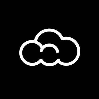 Cloud - black and white vector illustration clipart