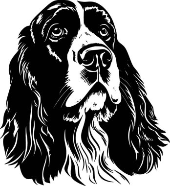 Cocker spaniel - minimalist ve basit siluet - vektör çizimi