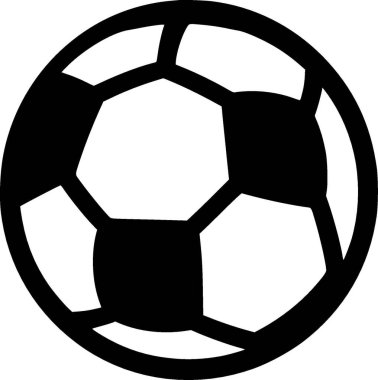 Football - black and white vector illustration clipart