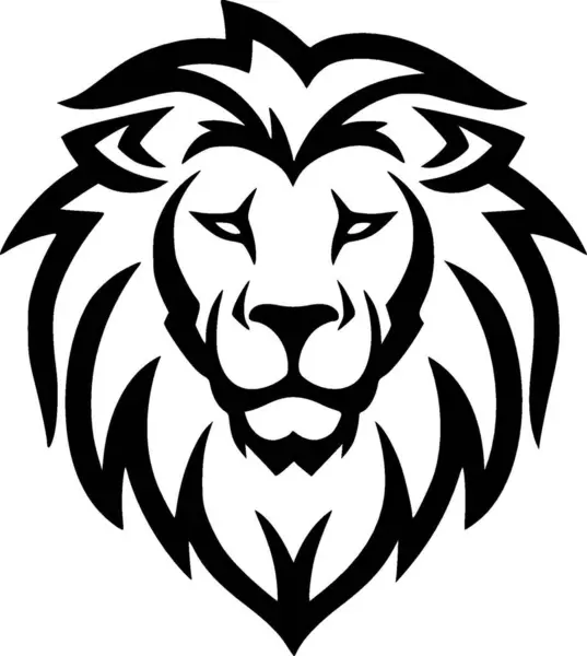 stock vector Lion - black and white vector illustration