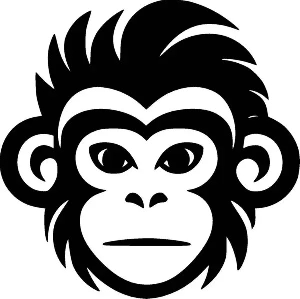 Małpa Minimalistyczne Płaskie Logo Ilustracja Wektora — Wektor stockowy