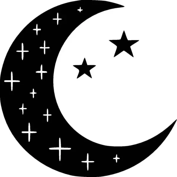 Луна Минималистский Плоский Логотип Векторная Иллюстрация — стоковый вектор