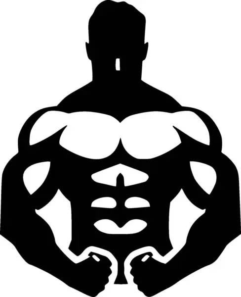Muscle Illustration Vectorielle Noir Blanc — Image vectorielle