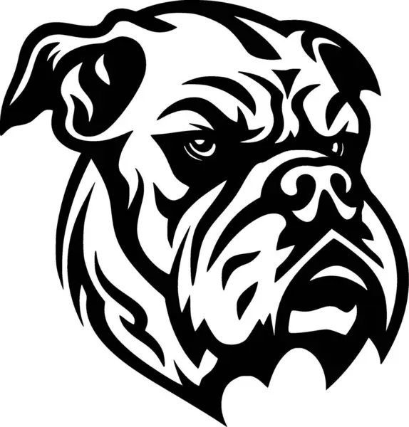 Bulldog Zwart Wit Vector Illustratie — Stockvector
