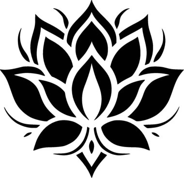 Mandala - siyah ve beyaz izole edilmiş ikon - vektör illüstrasyonu