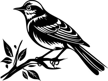 Kuş - minimalist ve düz logo - vektör illüstrasyonu