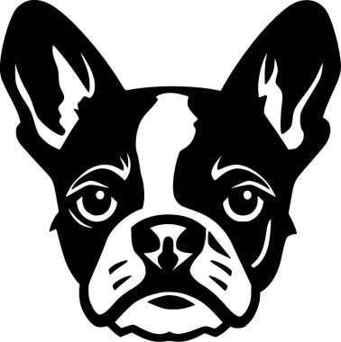 Boston Terrier - minimalist ve düz logo - vektör illüstrasyonu
