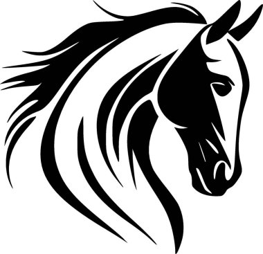 Horse - black and white isolated icon - vector illustration clipart