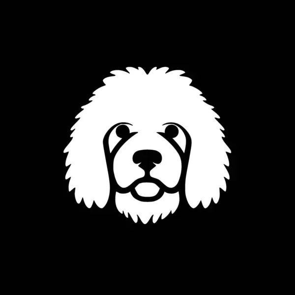 stock vector Bichon frise - black and white isolated icon - vector illustration