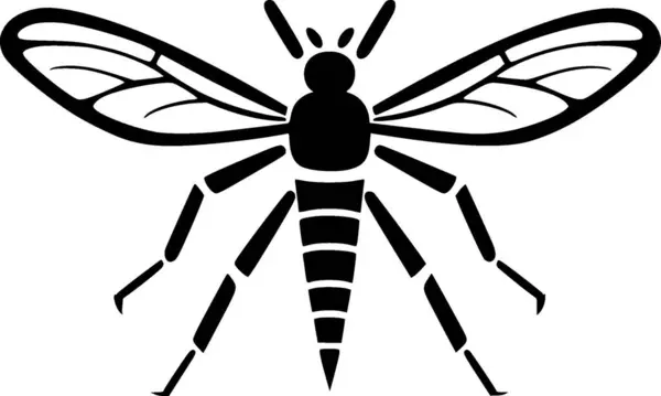 Sivrisinek Minimalist Basit Siluet Vektör Illüstrasyonu — Stok Vektör