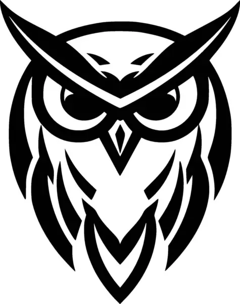 オウル 黒と白の隔離されたアイコン ベクトルイラスト — ストックベクタ