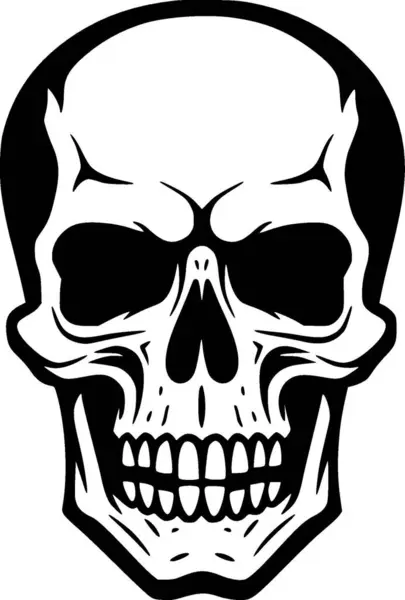 Totenkopf Schwarz Weißes Icon Vektorillustration — Stockvektor