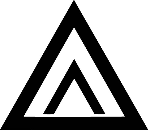 Треугольник - черно-белая векторная иллюстрация