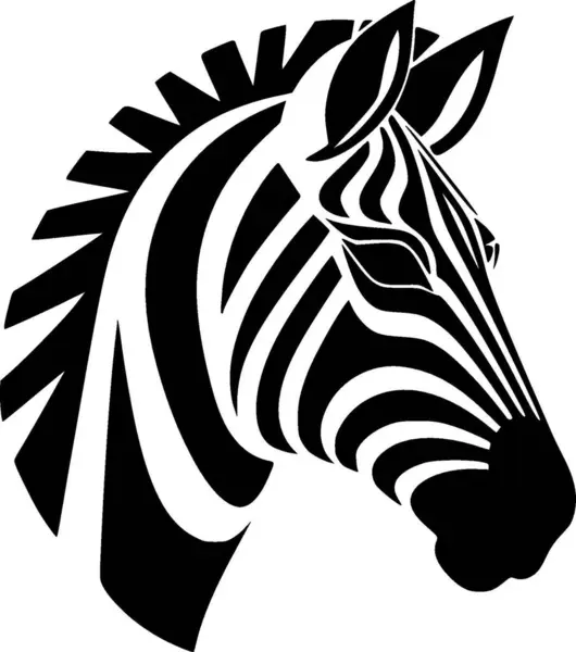 Stock vector Zebra - minimalist and flat logo - vector illustration