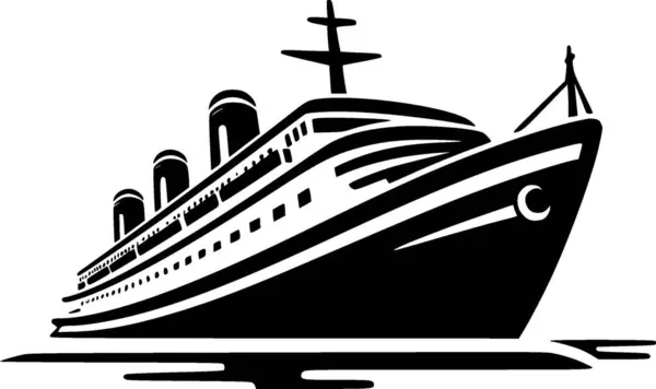 Crucero Logo Minimalista Plano Ilustración Vectorial — Vector de stock