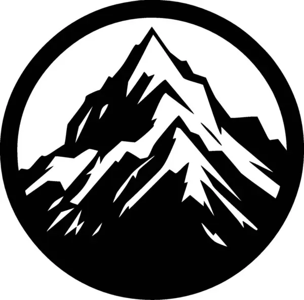 Гора Минималистский Плоский Логотип Векторная Иллюстрация — стоковый вектор