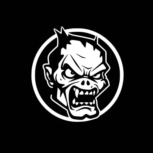 Zombie Logotipo Minimalista Plana Ilustração Vetorial — Vetor de Stock
