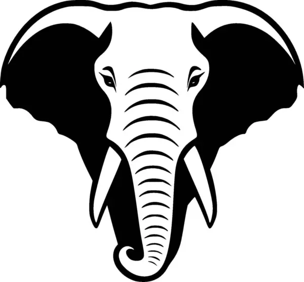 Elefante Silhueta Minimalista Simples Ilustração Vetorial — Vetor de Stock