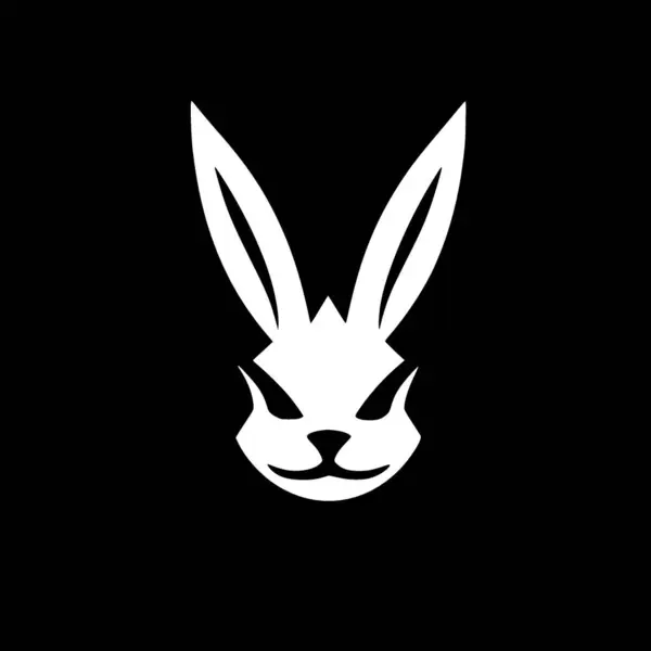 Rabbit Ilustrasi Vektor Hitam Dan Putih Grafik Vektor