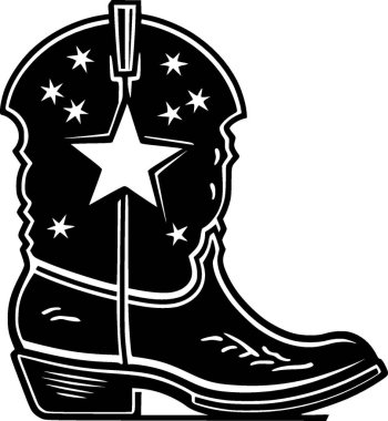 Cowboy boot - minimalist and simple silhouette - vector illustration clipart