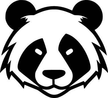 Panda - minimalist ve düz logo - vektör illüstrasyonu