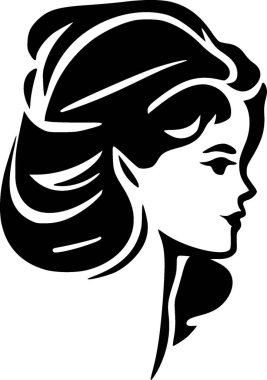 Women - black and white vector illustration clipart