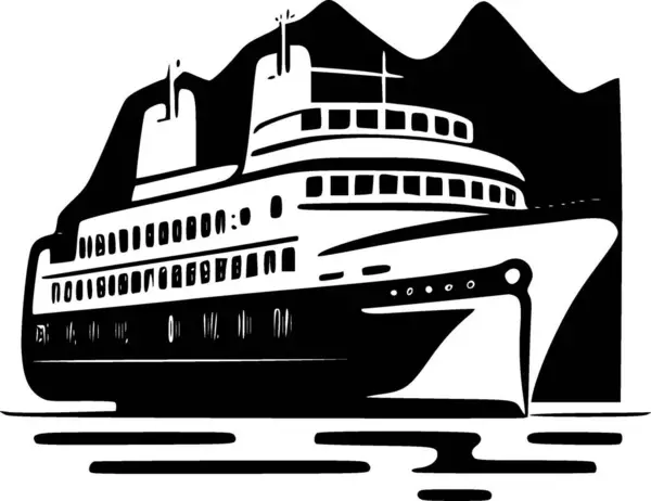 stock vector Cruise - black and white isolated icon - vector illustration