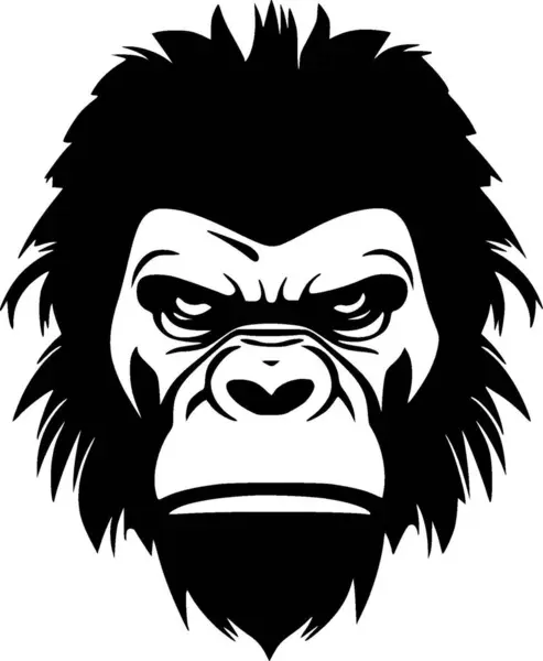 大猩猩 简约和平坦的标志 矢量插图 — 图库矢量图片