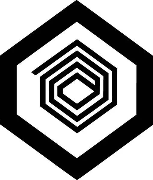 Hexágono Logotipo Minimalista Plana Ilustração Vetorial — Vetor de Stock