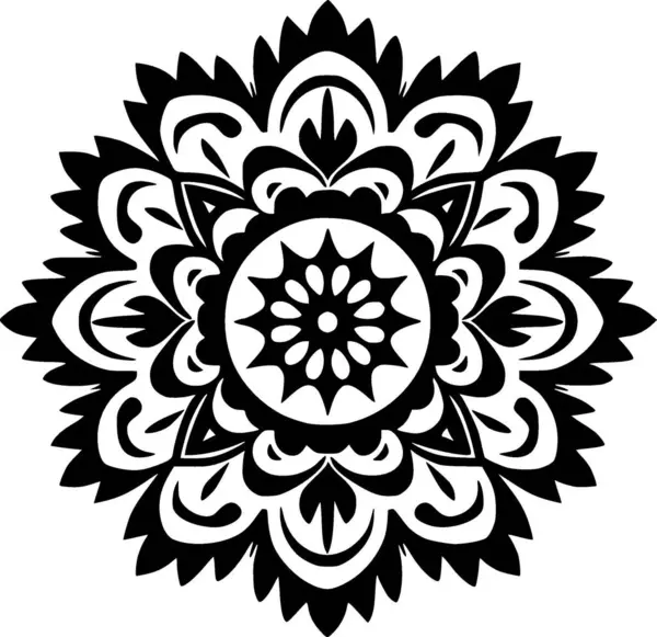 Mandala - minimalist ve düz logo - vektör illüstrasyonu