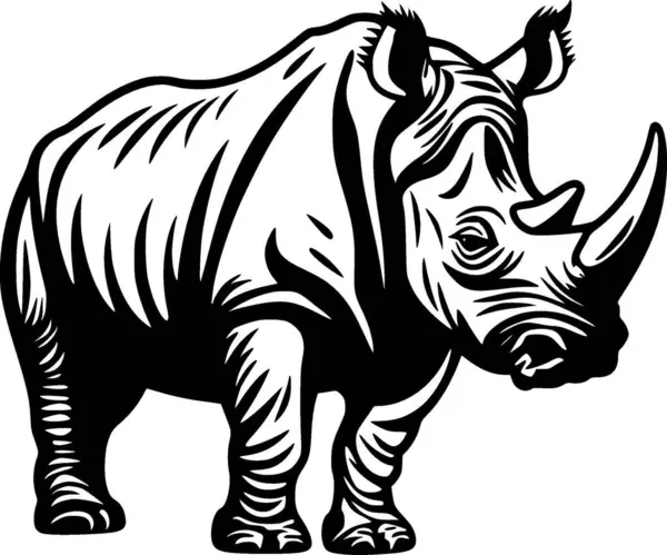 stock vector Rhinoceros - minimalist and simple silhouette - vector illustration