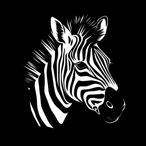 Zebra Ilustração Vetorial Preto Branco — Vetor de Stock