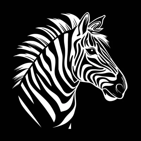 Zebra Baby Black White Isolated Icon Vector Illustration — Stock Vector