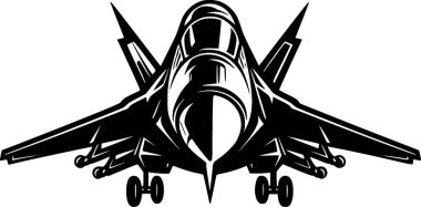Avcı jeti - minimalist ve düz logo - vektör illüstrasyonu