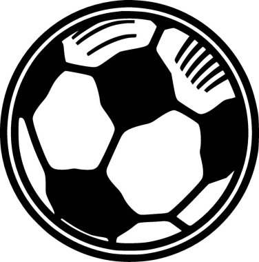 Football - black and white vector illustration clipart